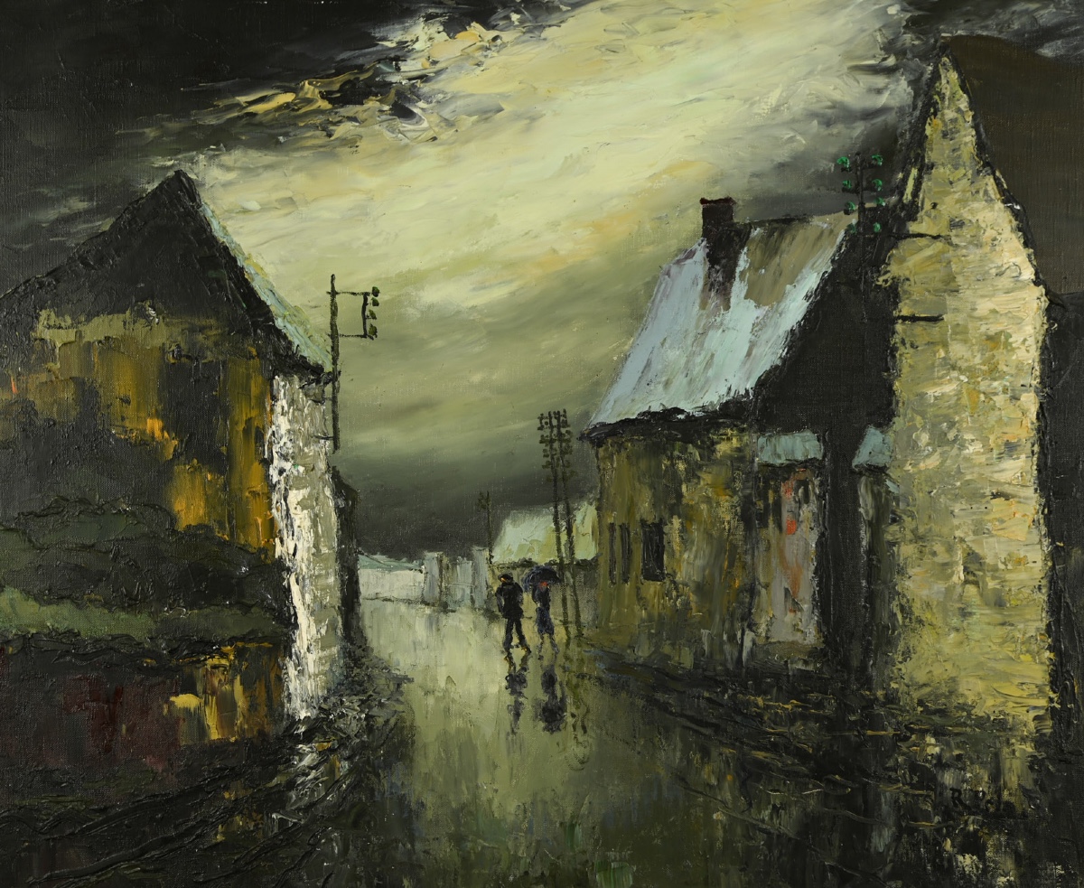  René PRIN (1905 - 1985) : Ciel d'orage