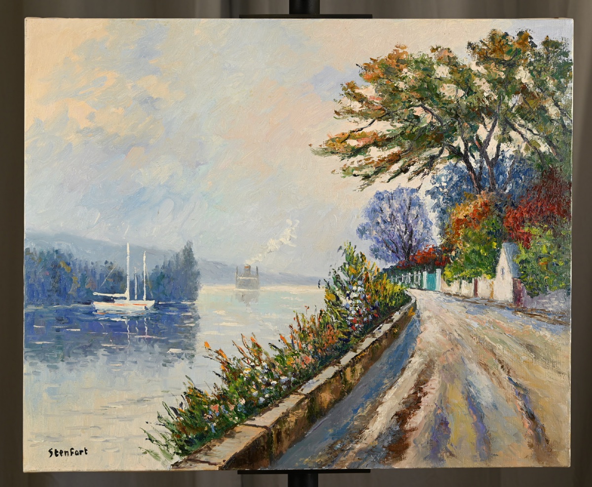  Christiane STENFORT (1940) Bord de Seine vers Duclair -photo-4