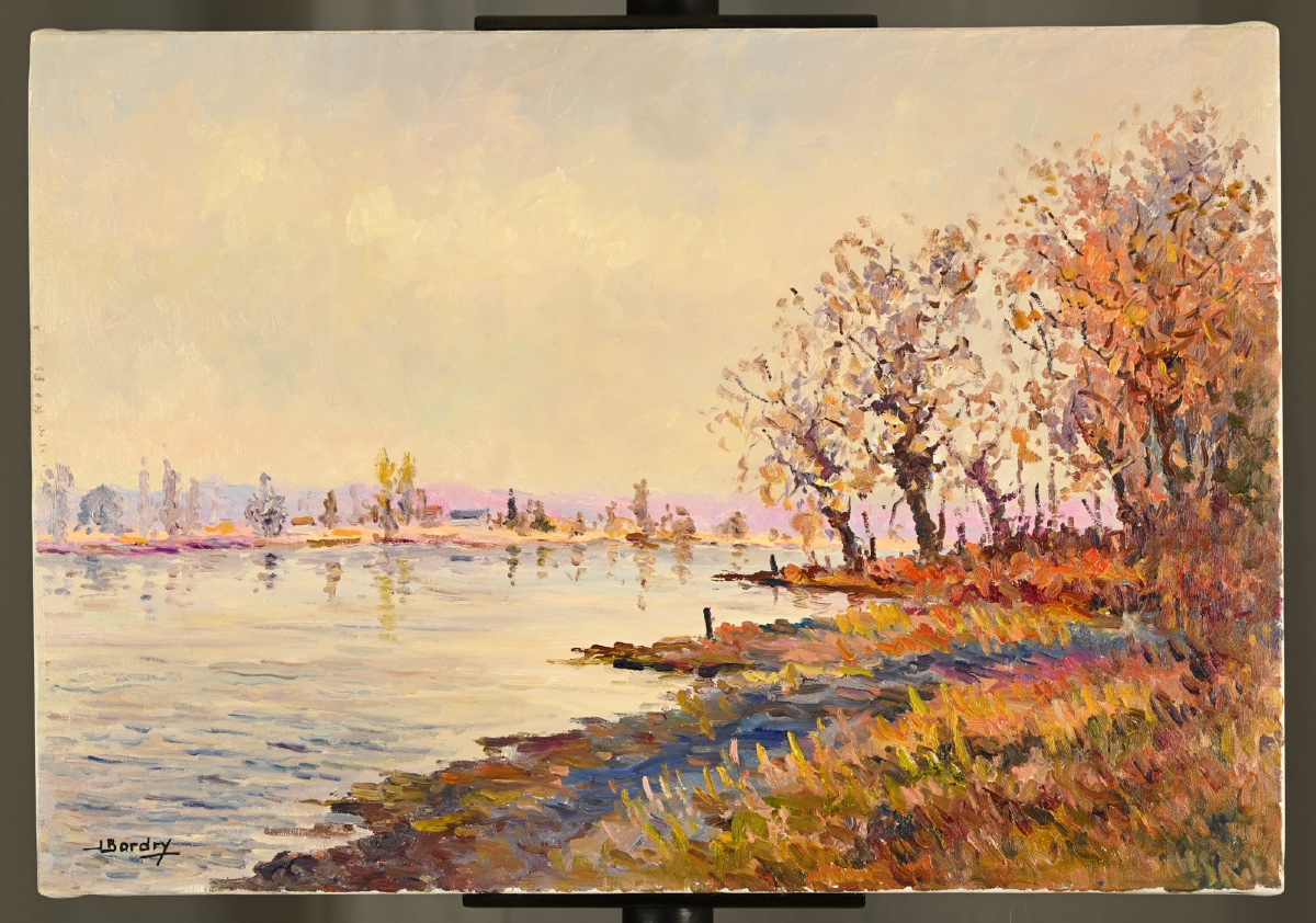 Jean-pierre Bordry (1934) - Bank Of The Seine Towards Hernouville-photo-5