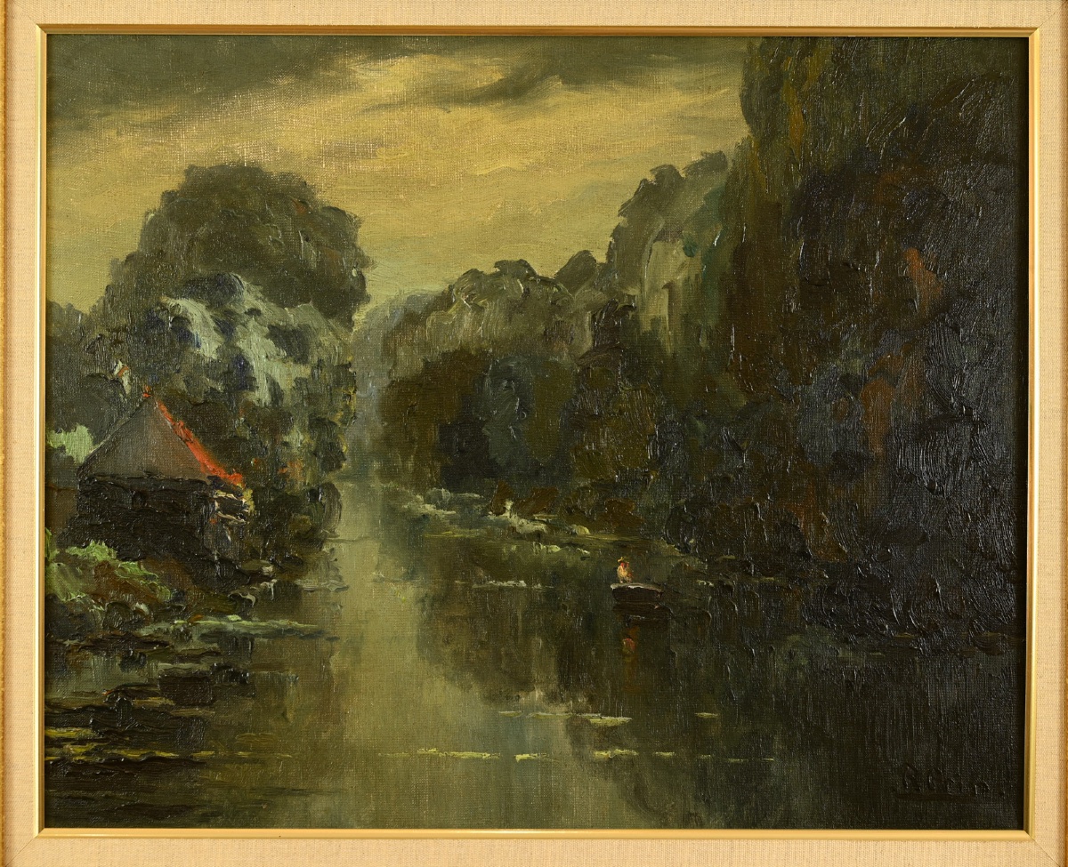  René Prin (1905 - 1985): The Boat On The Eure-photo-3