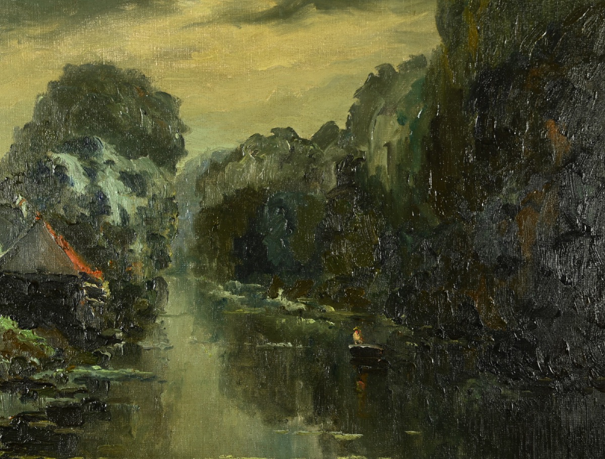  René Prin (1905 - 1985): The Boat On The Eure-photo-1