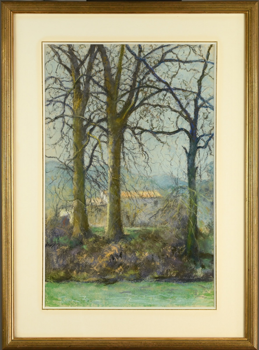  Raymond THIBESART (1874 - 1968) : Les trois platanes-photo-2