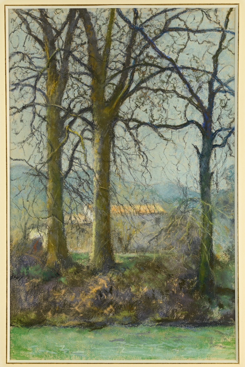  Raymond THIBESART (1874 - 1968) : Les trois platanes-photo-3