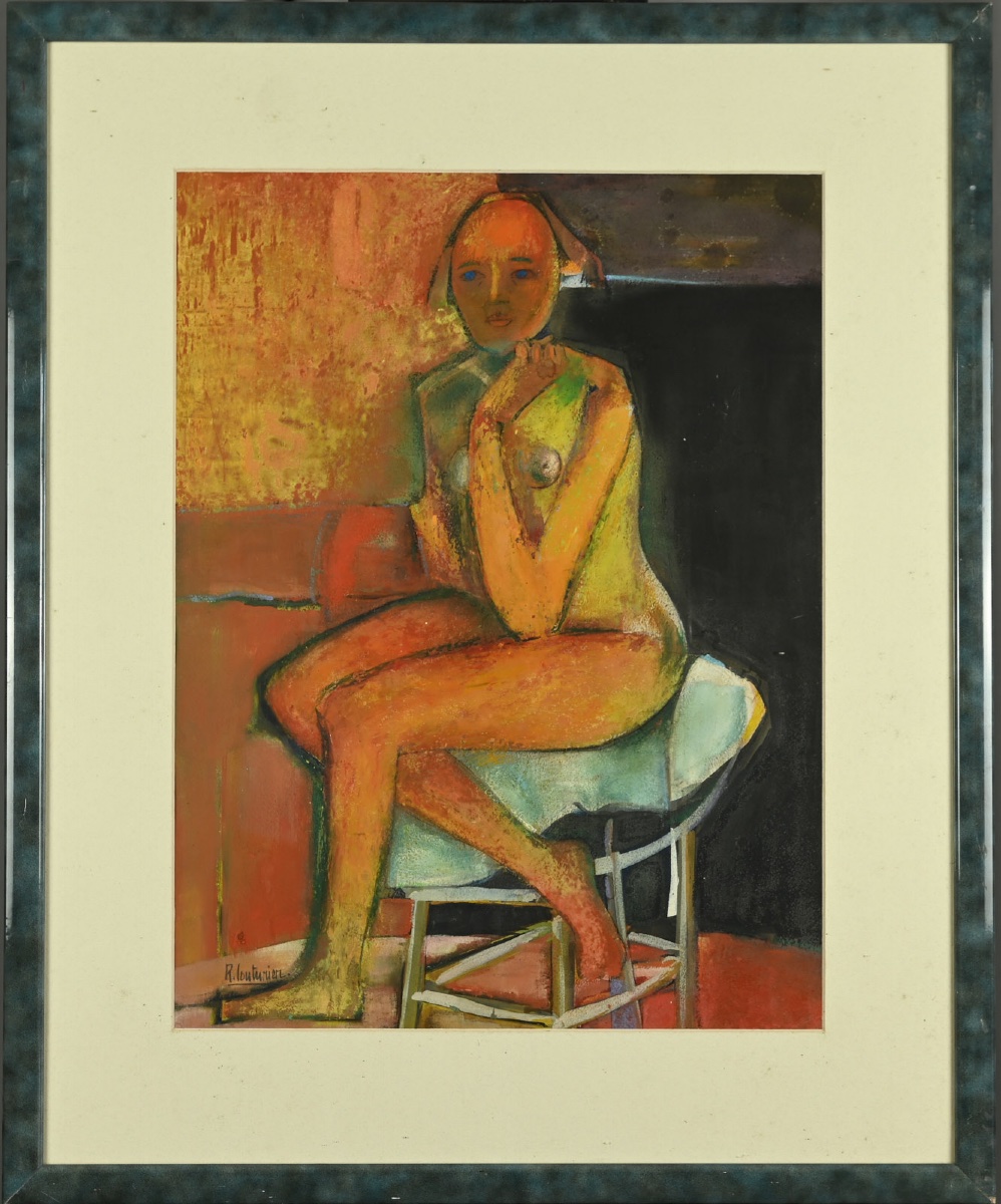  René COUTURIER (1933 - 2008) Femme assise-photo-2