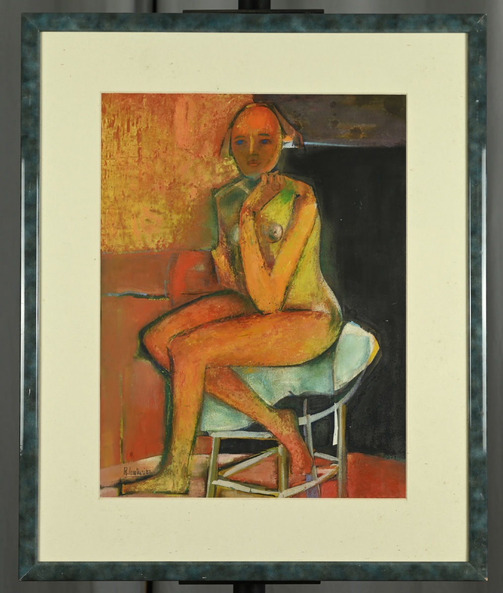  René COUTURIER (1933 - 2008) Femme assise-photo-5