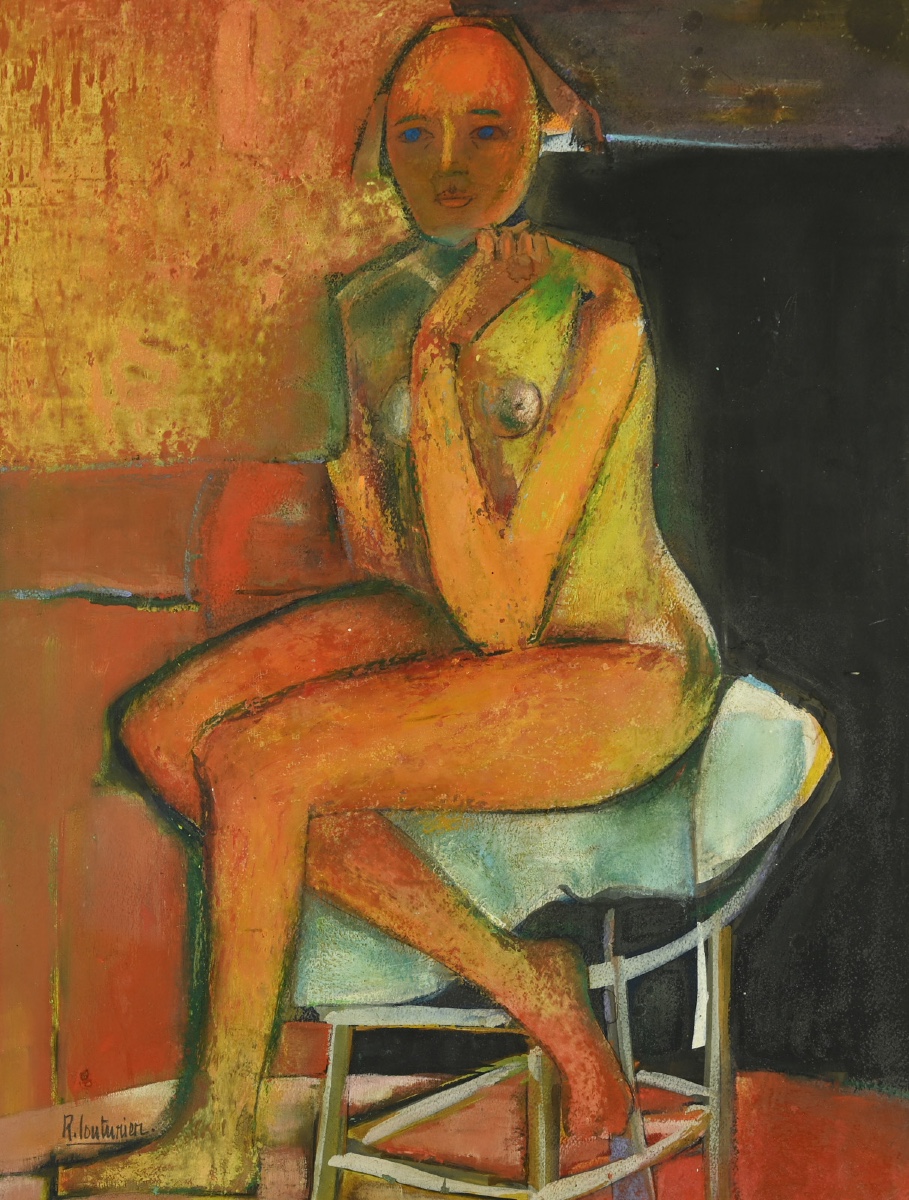  René COUTURIER (1933 - 2008) Femme assise