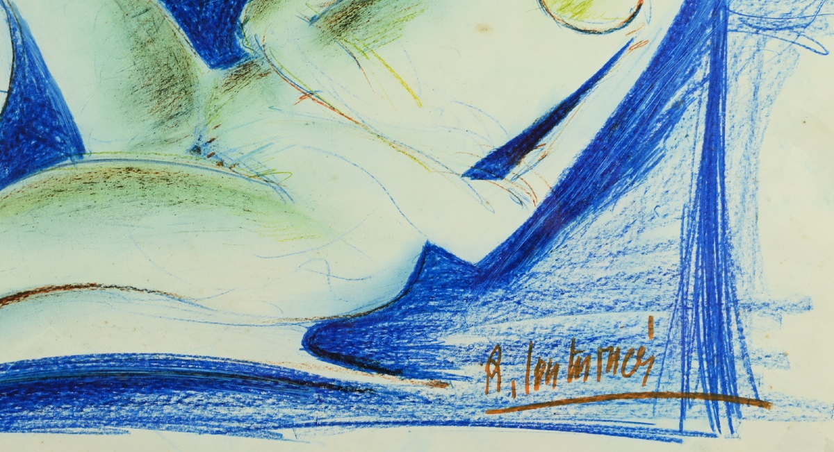  René COUTURIER (1933 - 2008) Nu bleu-photo-2