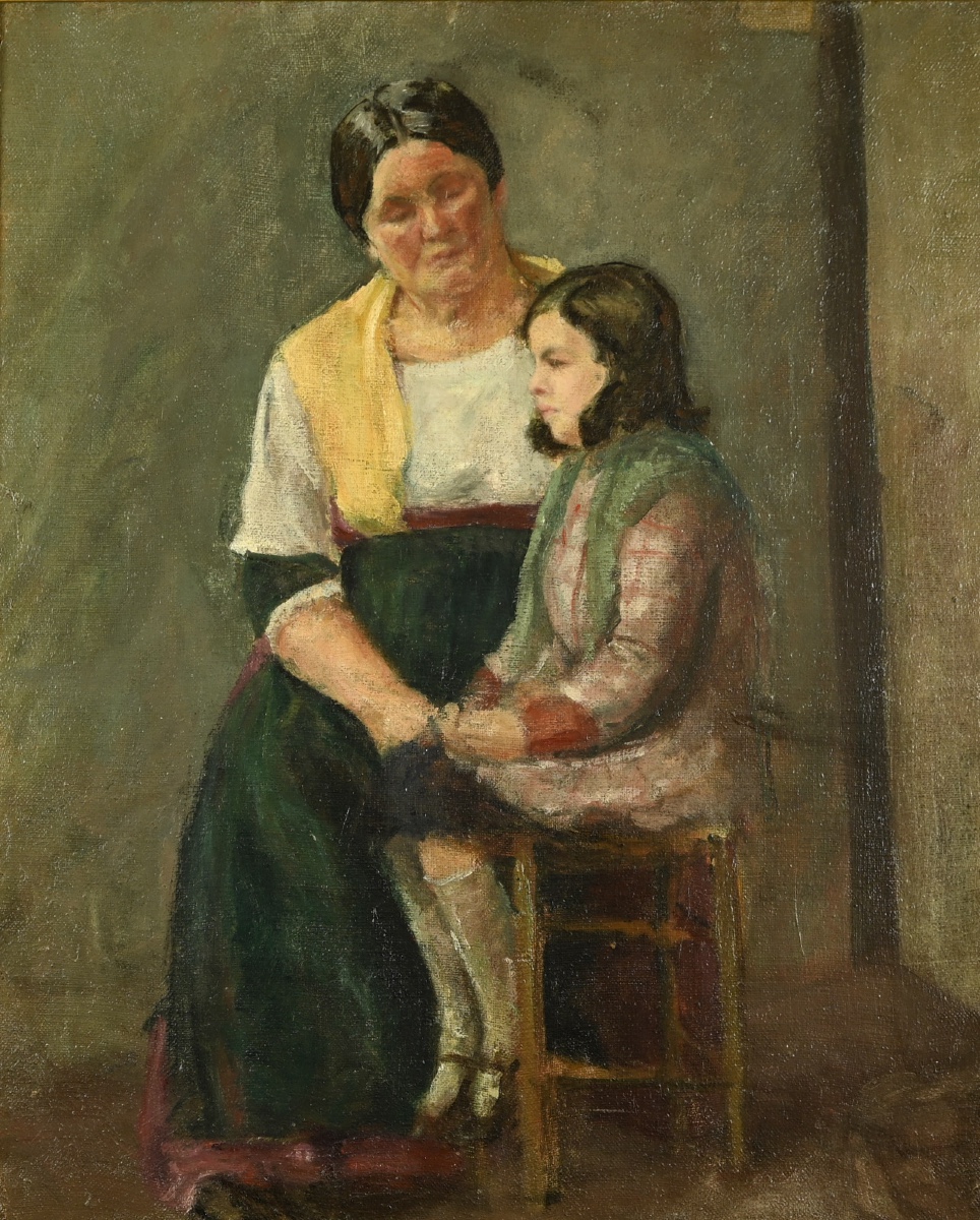  ANONYME 19e Femme et enfant 