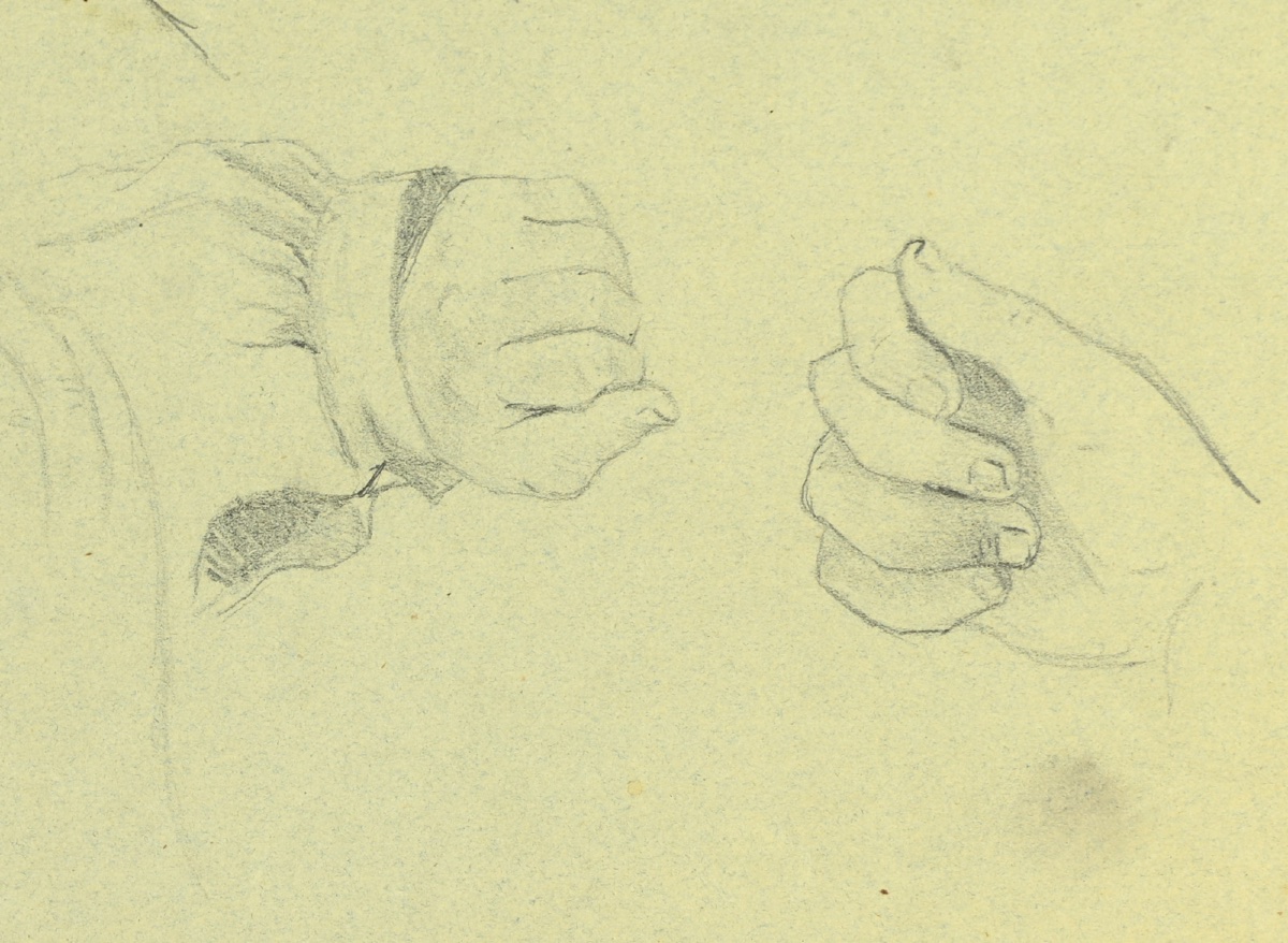  Camille PISSARRO (1830 - 1903) : Etude de mains, Etude de lapins-photo-4