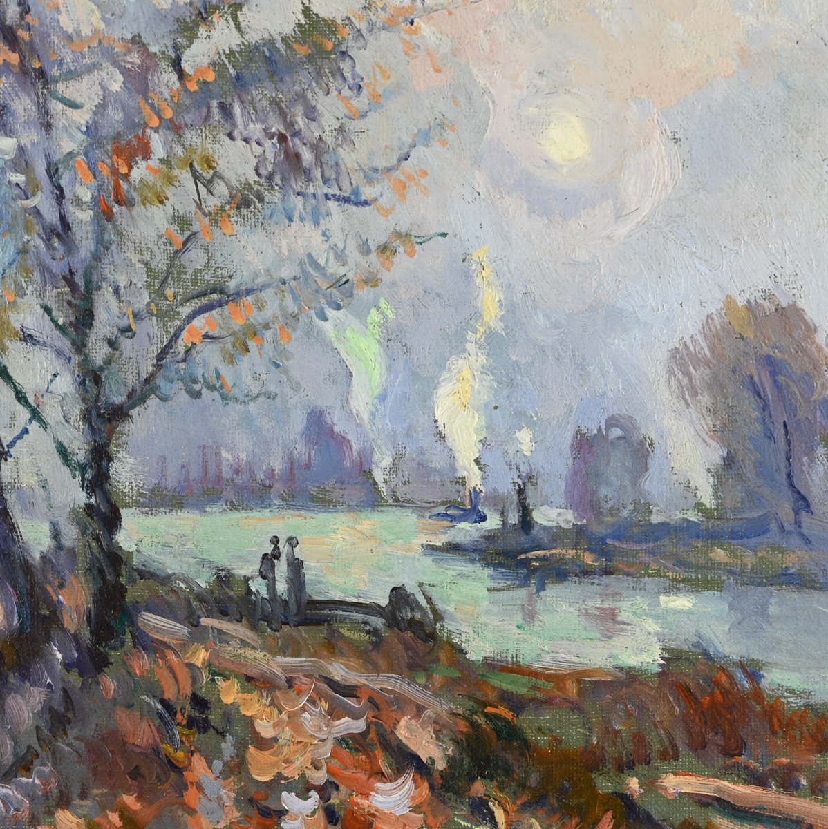  Robert-Antoine PINCHON (1864 - 1944) : Bord de Seine automnal-photo-2