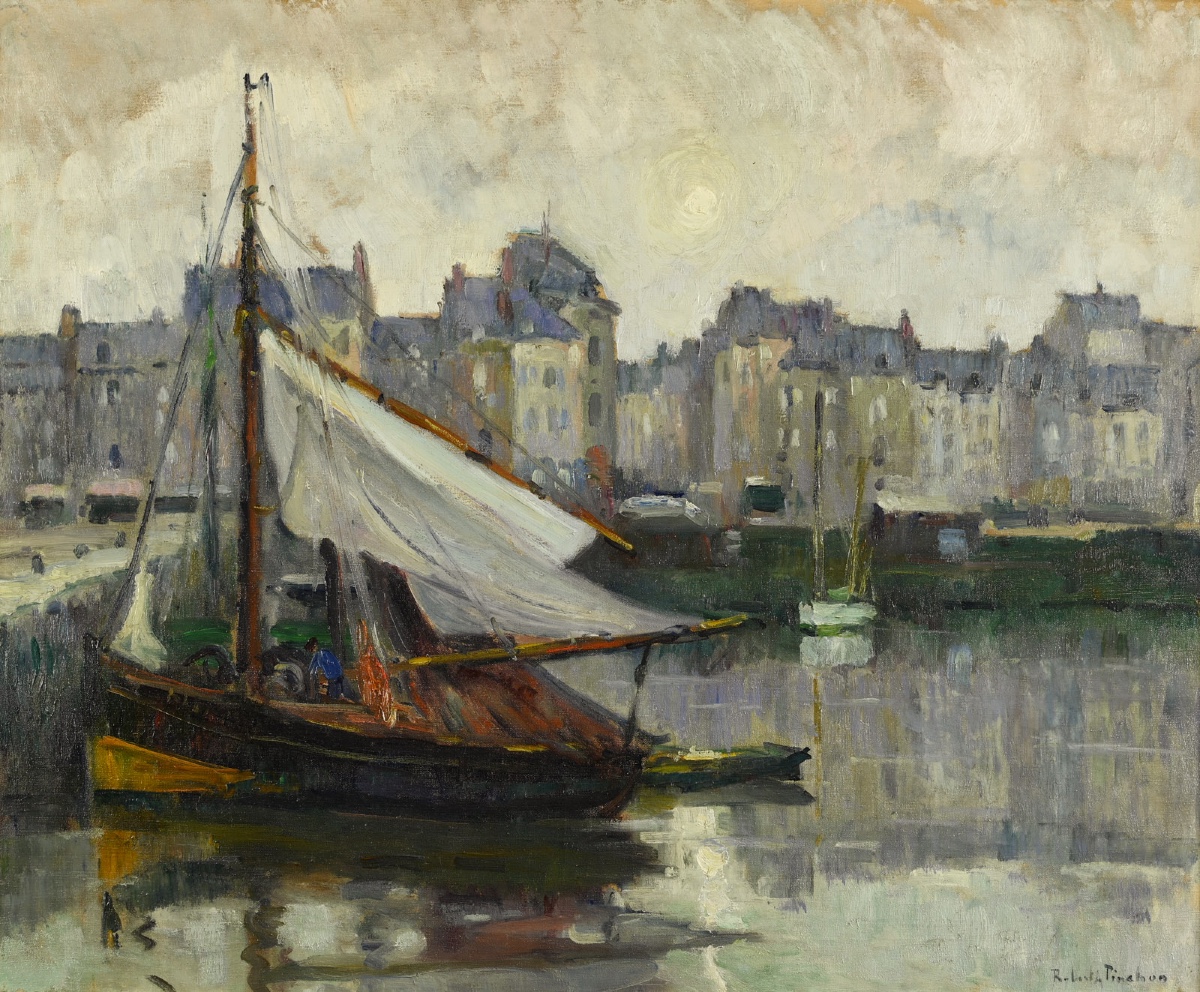 Robert Antoine Pinchon: Fishing Boat In The Port Of Honfleur