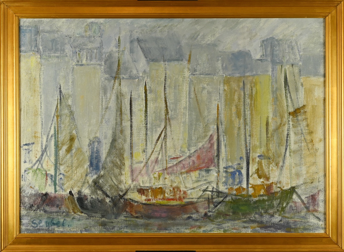  Lyne Seybel (1919 - 2009) Storm In Honfleur-photo-3
