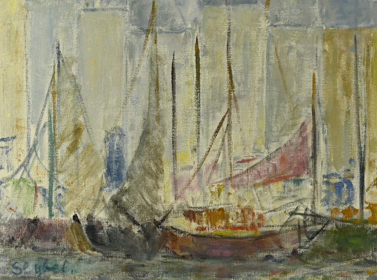  Lyne Seybel (1919 - 2009) Storm In Honfleur-photo-4