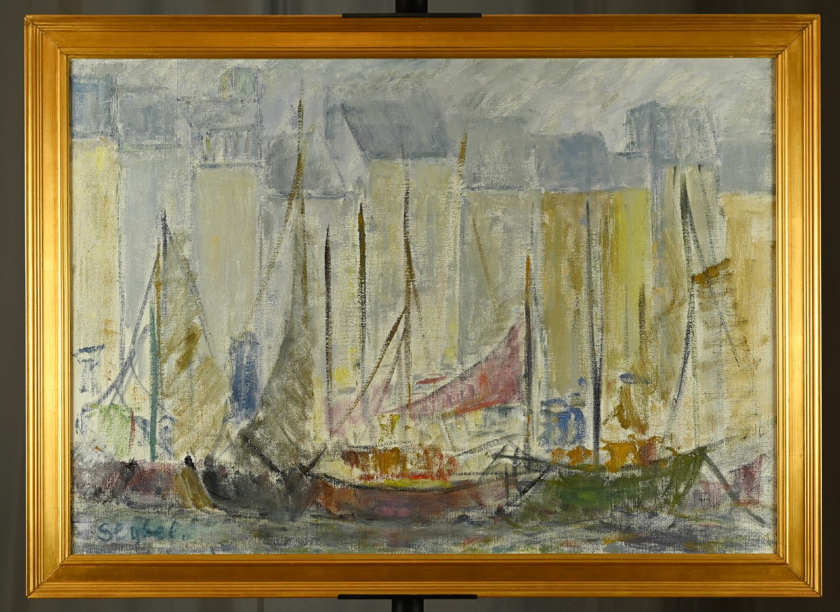  Lyne Seybel (1919 - 2009) Storm In Honfleur-photo-7