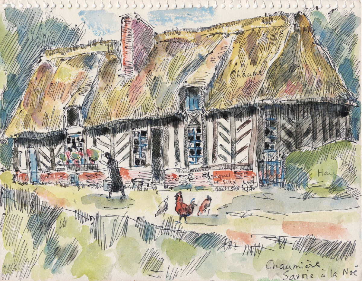  René Sautin (1881 - 1968) Norman Cottage - Risle Valley, Summer-photo-3