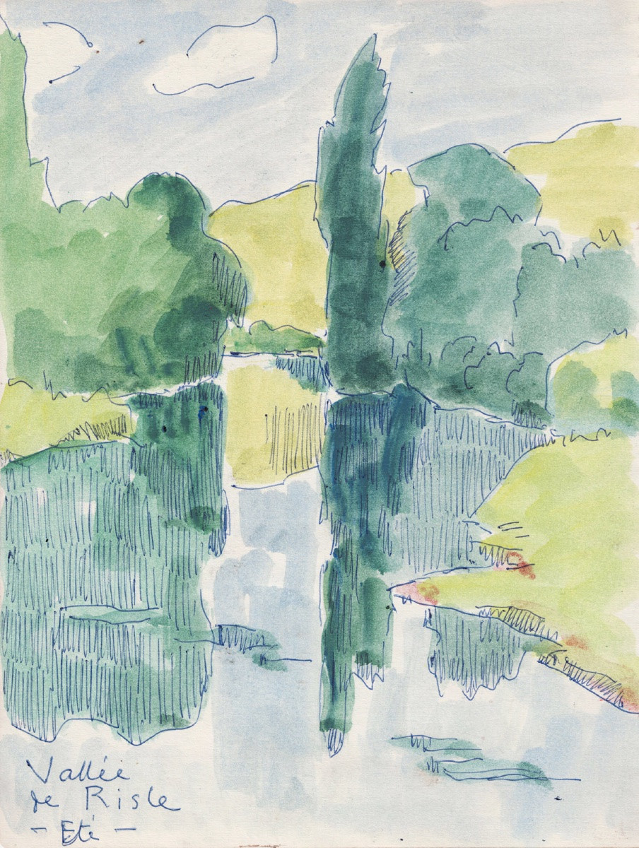  René Sautin (1881 - 1968) Norman Cottage - Risle Valley, Summer-photo-4