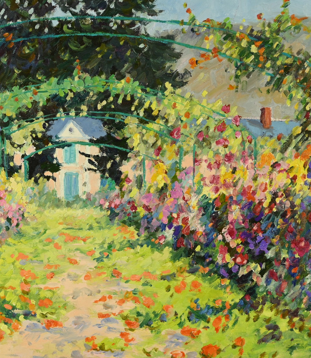 Jean-pierre Bordry (1934) - The Nasturtium Alley At Giverny-photo-2