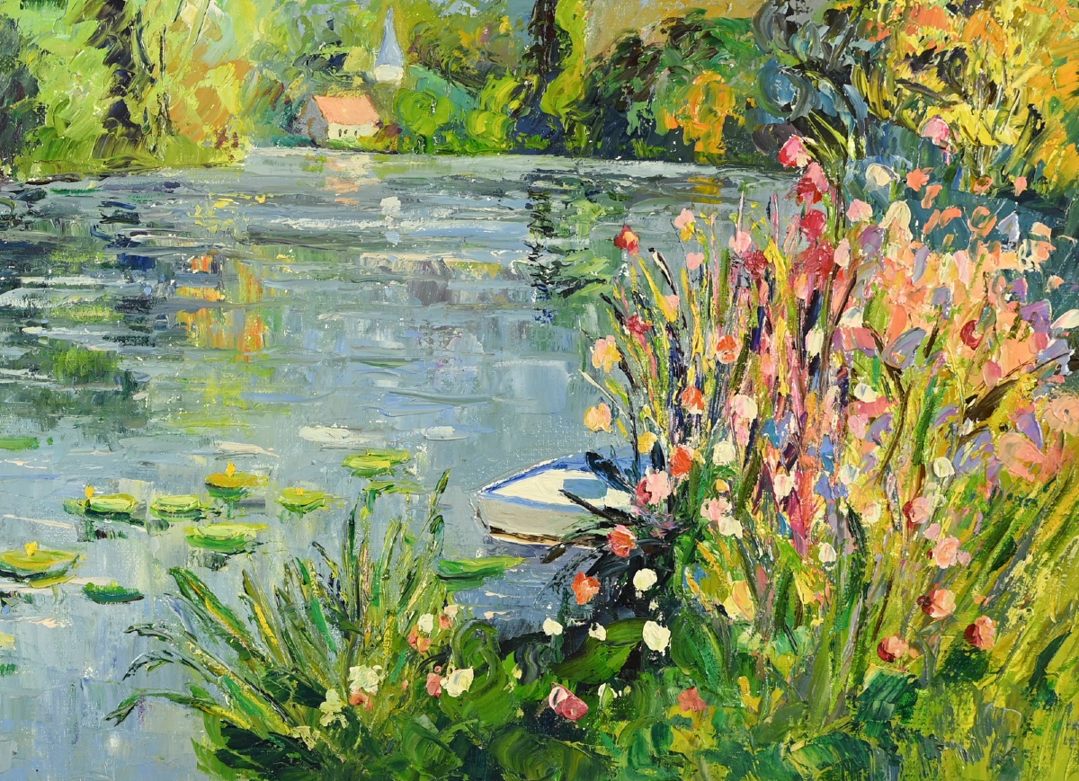 Christiane Stenfort (1940) - Banks Of The Seine At Poses-photo-3