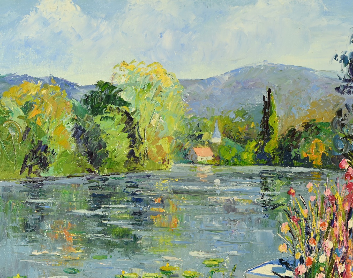 Christiane Stenfort (1940) - Banks Of The Seine At Poses-photo-4