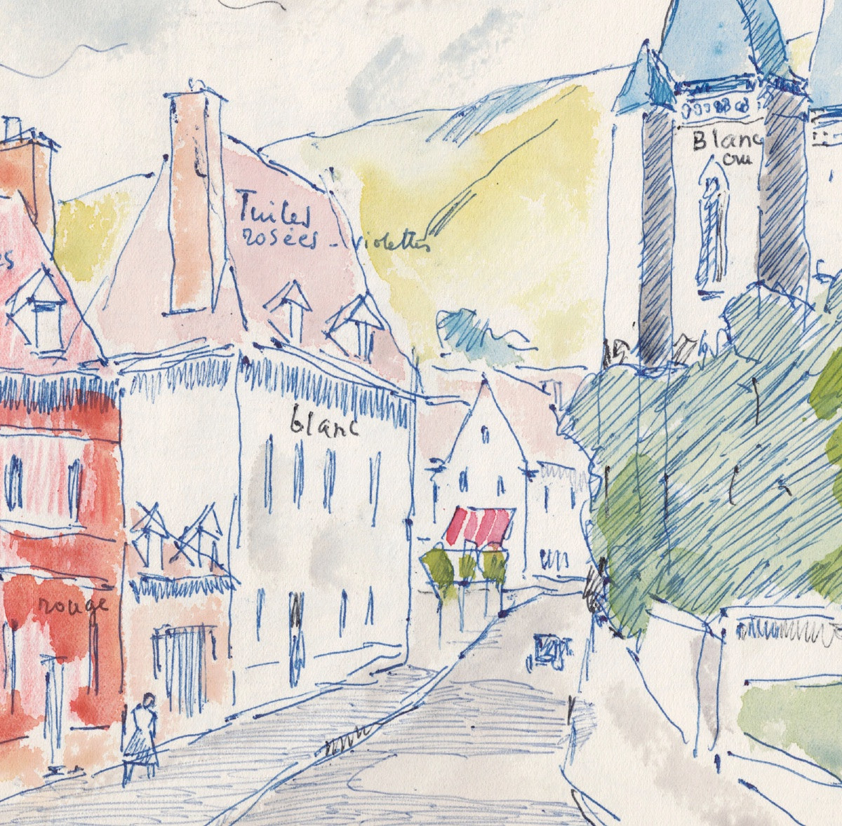  René SAUTIN (1881 - 1968) La collégiale des Andelys - Marché aux fleurs, Paris -photo-1