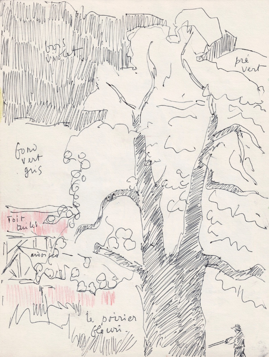  René SAUTIN (1881 - 1968) : L'hospice - Le poirier fleuri-photo-3