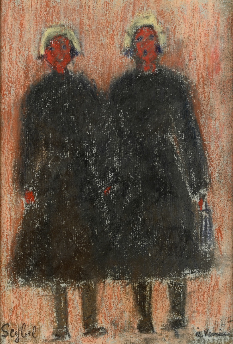 Lyne Seybel (1919-2009) - Two Sisters In Venice