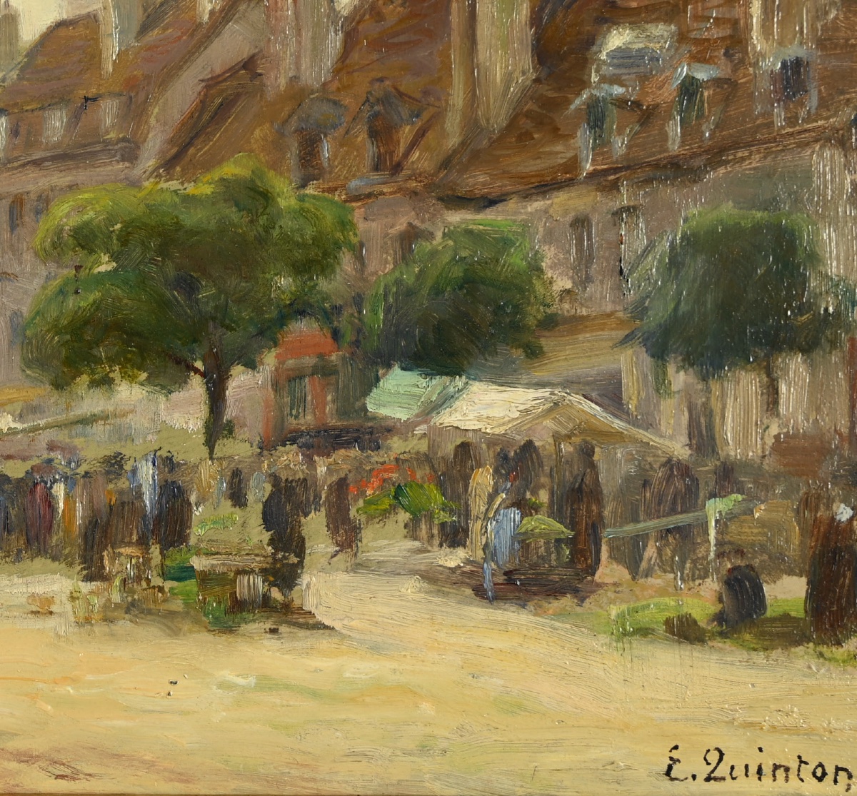 Edmond Quinton (1892-1969) - Market Day In The Village Square-photo-4