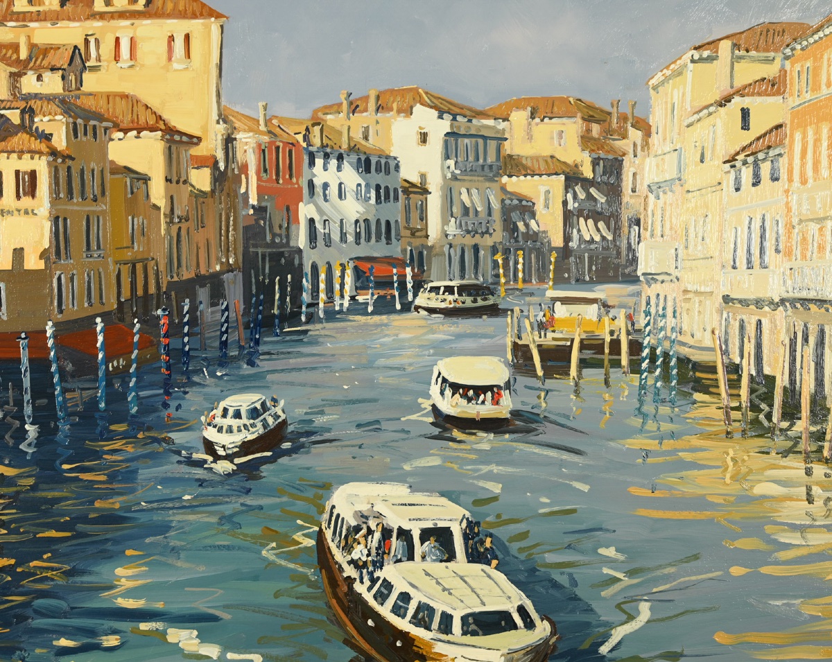 Michel Margueray (born In 1938) - On The Grand Canal, Venice-photo-3