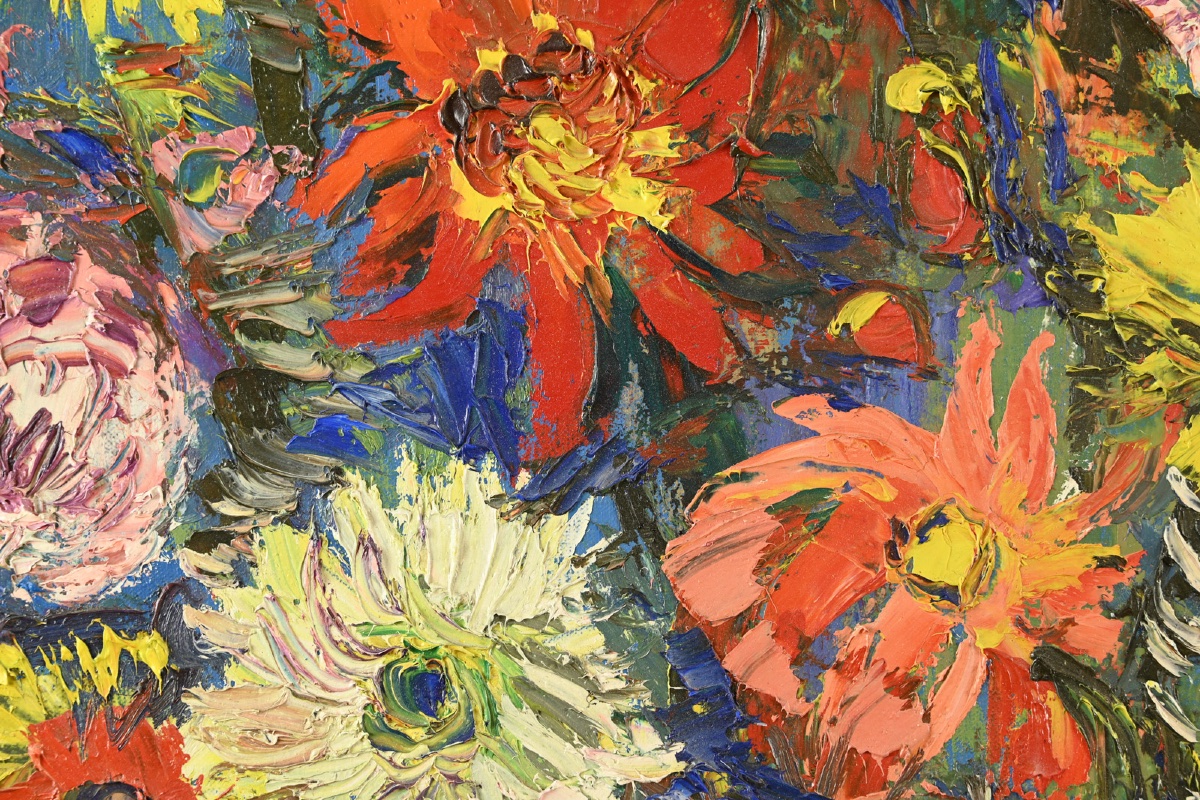 Micheline Masse (1932-2017) - Bouquet Of Flowers In An Earthenware Pitcher-photo-4