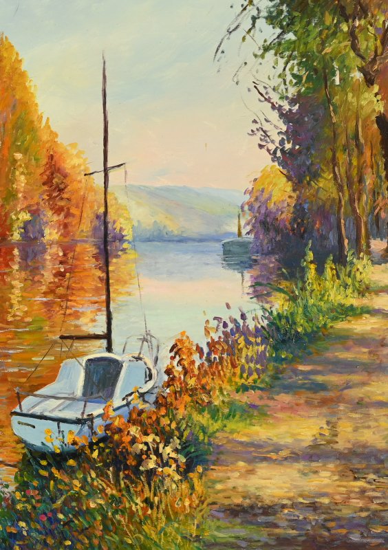 Christiane Stenfort (née En 1940) : Sailboats In Autumn In Poses-photo-2