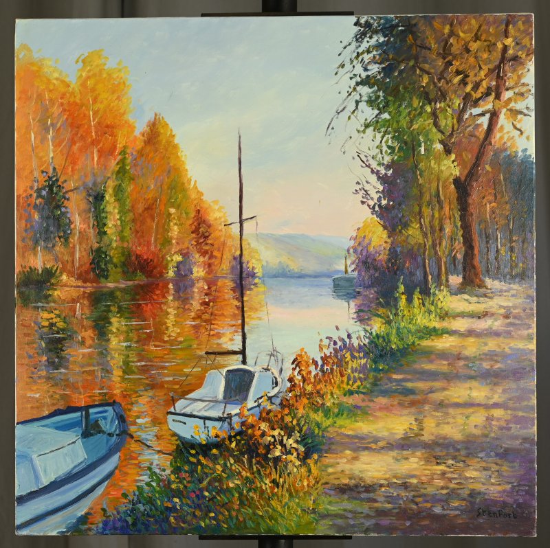 Christiane Stenfort (née En 1940) : Sailboats In Autumn In Poses-photo-3