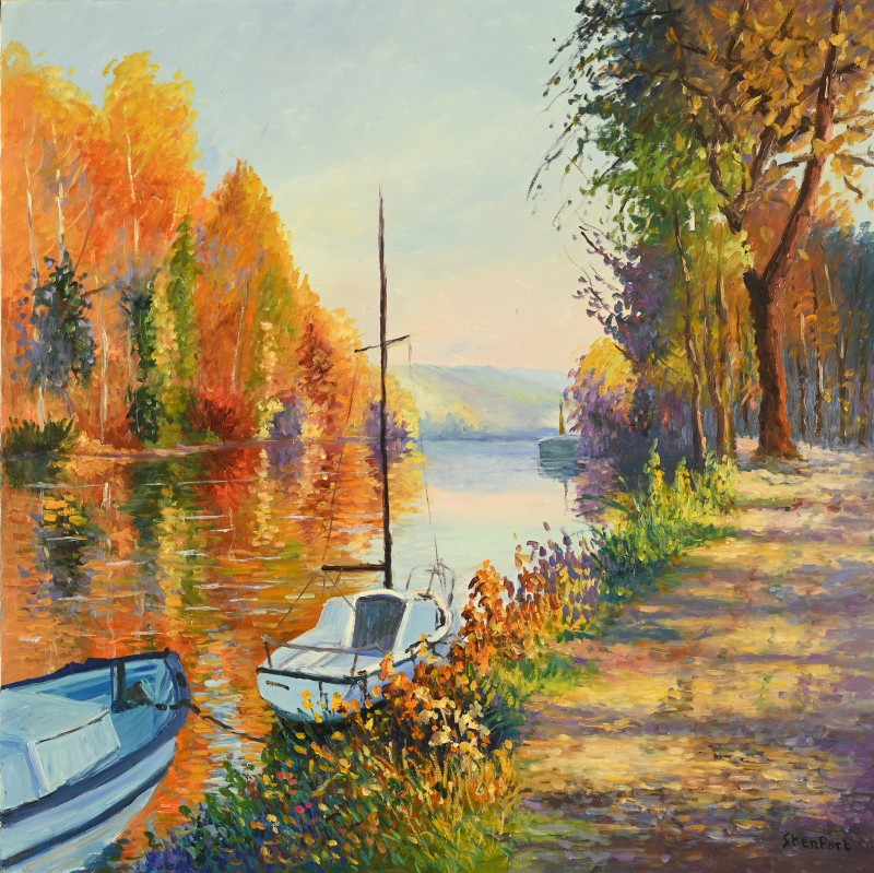 Christiane Stenfort (née En 1940) : Sailboats In Autumn In Poses