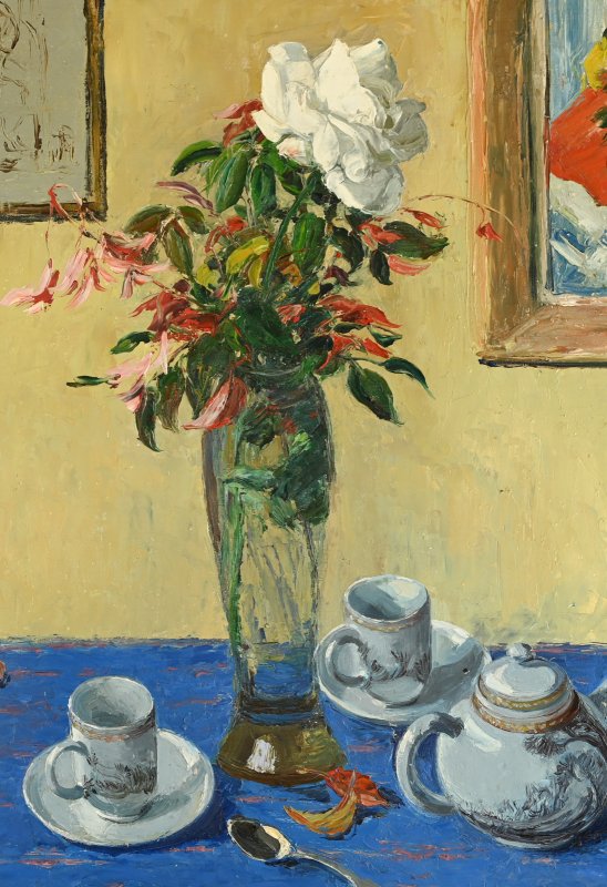 François-Emile DECORCHEMONT (1880 - 1971) : L'heure du thé-photo-4