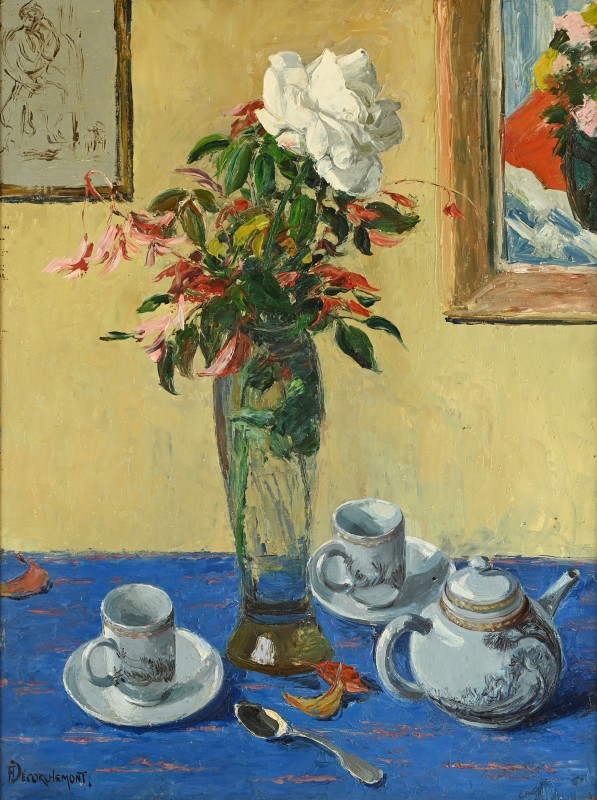 François-Emile DECORCHEMONT (1880 - 1971) : L'heure du thé