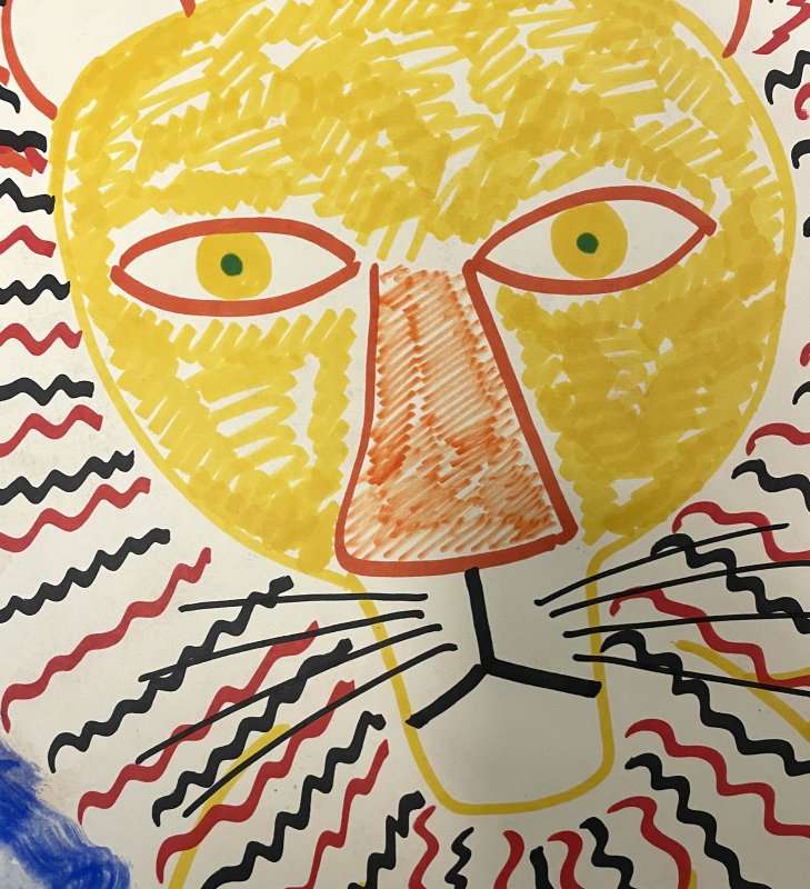 Henri Hecht MAIK (1922-1993) : Le lion et la fleur-photo-2