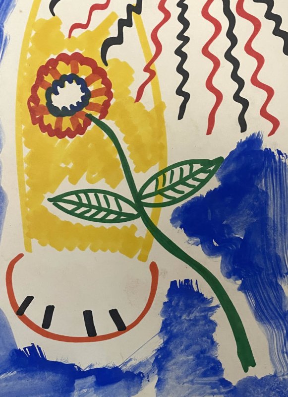 Henri Hecht MAIK (1922-1993) : Le lion et la fleur-photo-2