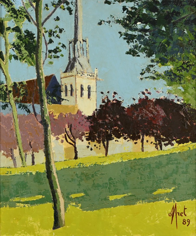 Yves OFFRET (1946 - 2004) : Le printemps sous la parc