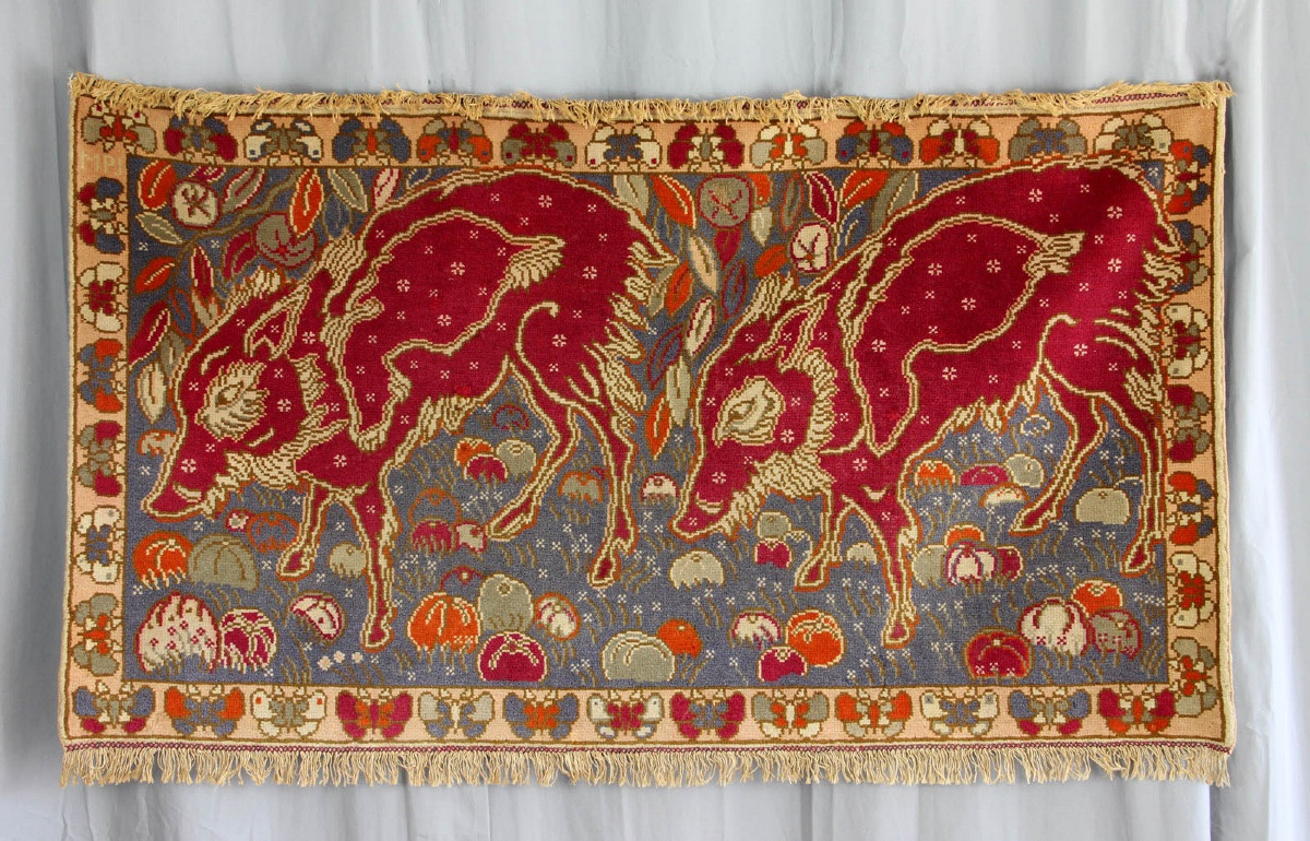 Georges Manzana-pissarro (1871-1961) - Tapestry - Two Warthogs And Frieze-photo-4