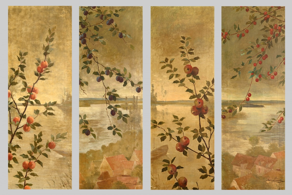 Louis Emile Minet (1841 - 1923): Suite Of 4 Paintings