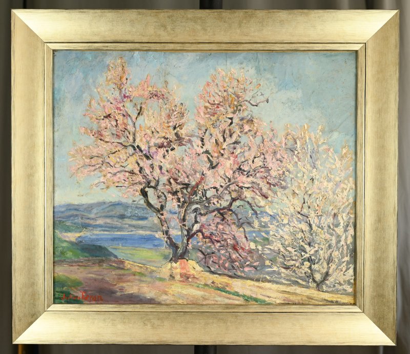 Julien FERON (1864-1944) : Amandier en fleurs à Gassin-photo-3