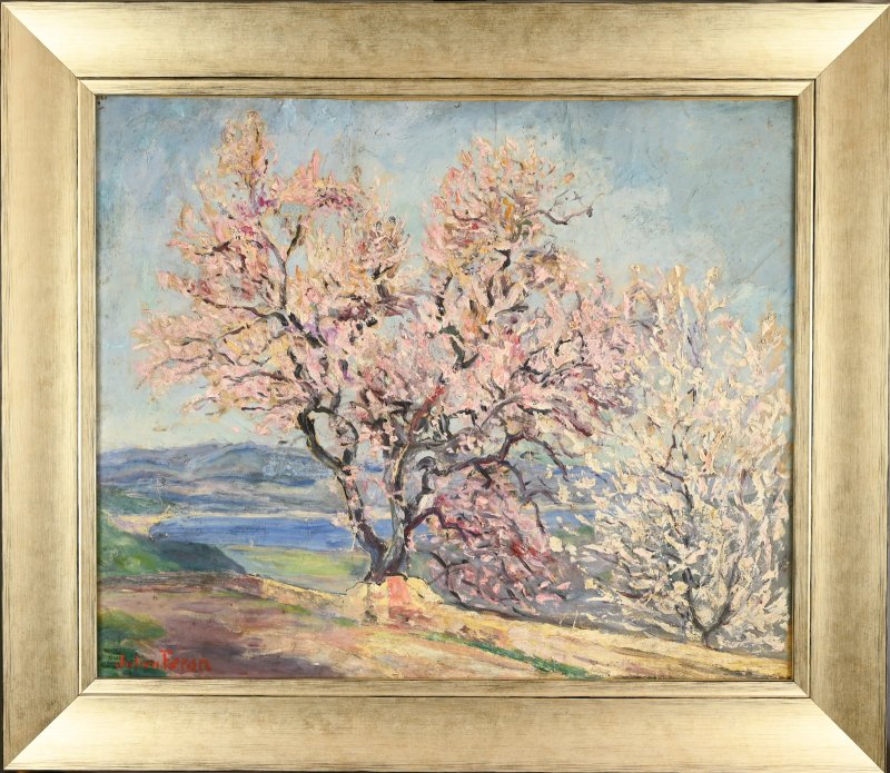 Julien FERON (1864-1944) : Amandier en fleurs à Gassin-photo-4