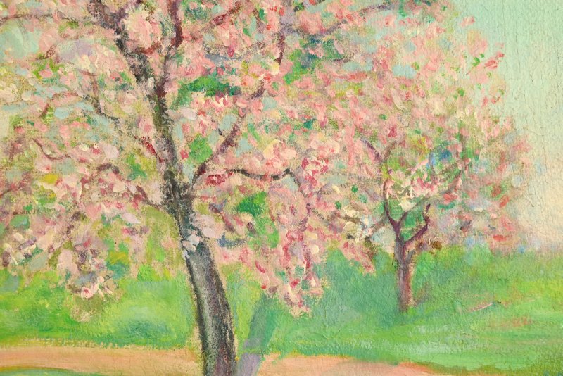 Julien FERON (1864-1944) : Cerisier en fleurs en normandie-photo-1