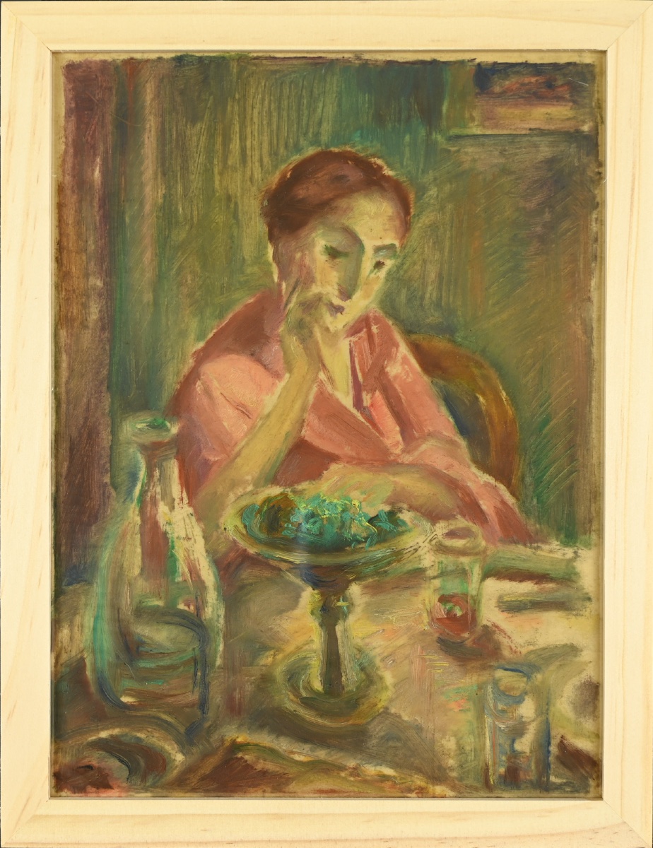 French School (19th-20th): Femme Attablée-photo-2