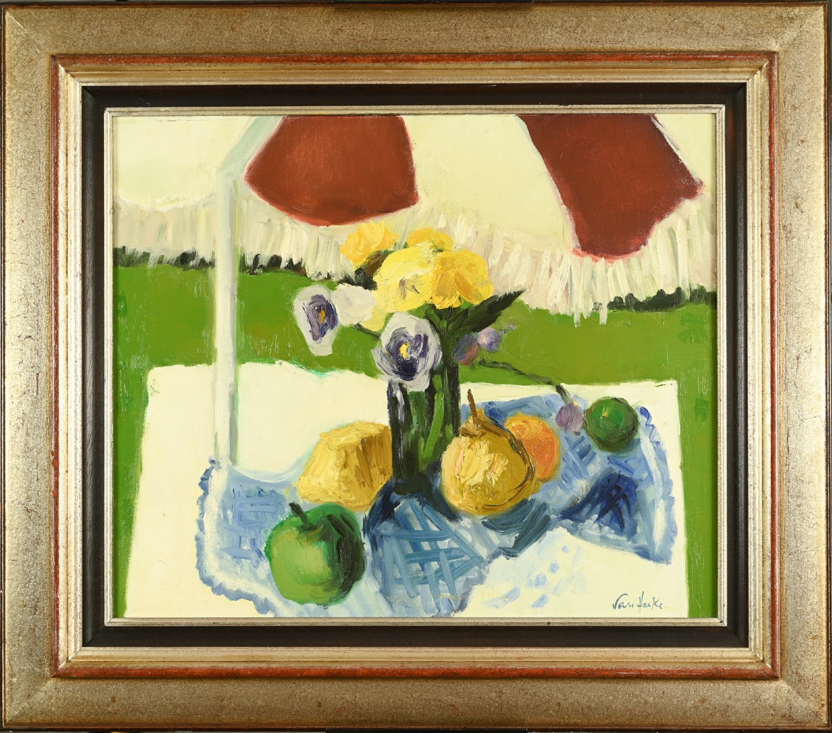 Arthur Van Hecke (1924–2003) - Fruit On A Table Under A Parasol-photo-2