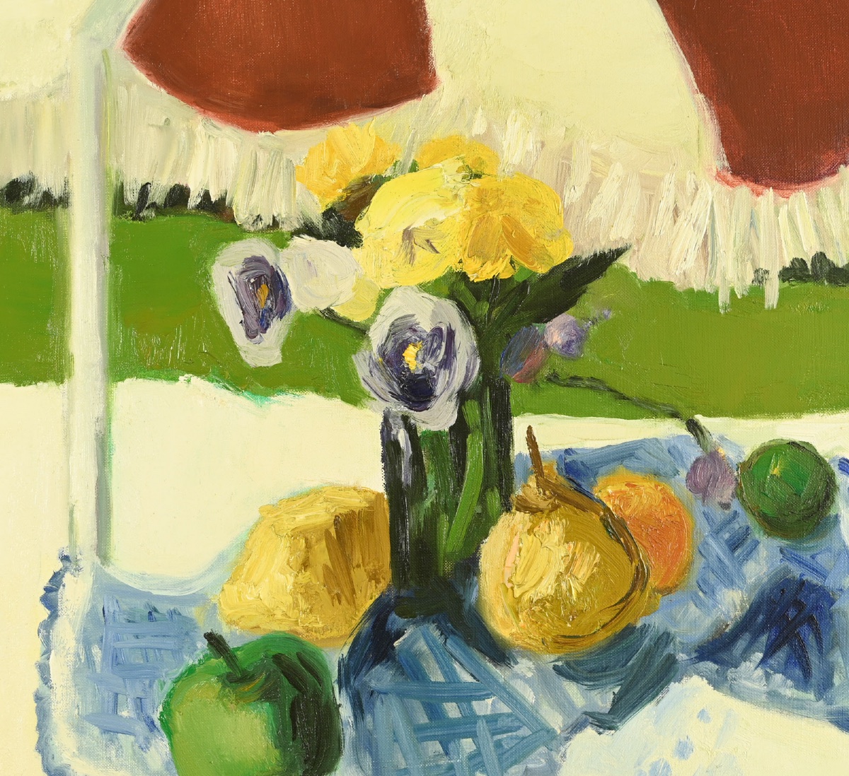 Arthur Van Hecke (1924–2003) - Fruit On A Table Under A Parasol-photo-3