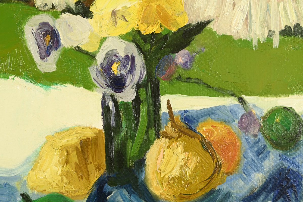 Arthur Van Hecke (1924–2003) - Fruit On A Table Under A Parasol-photo-2