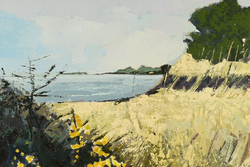 Yves Offret — Yellow Gorse In Bréhat, Oil On Canvas, 1986-photo-2