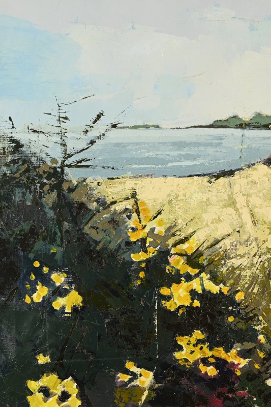 Yves Offret — Yellow Gorse In Bréhat, Oil On Canvas, 1986-photo-3