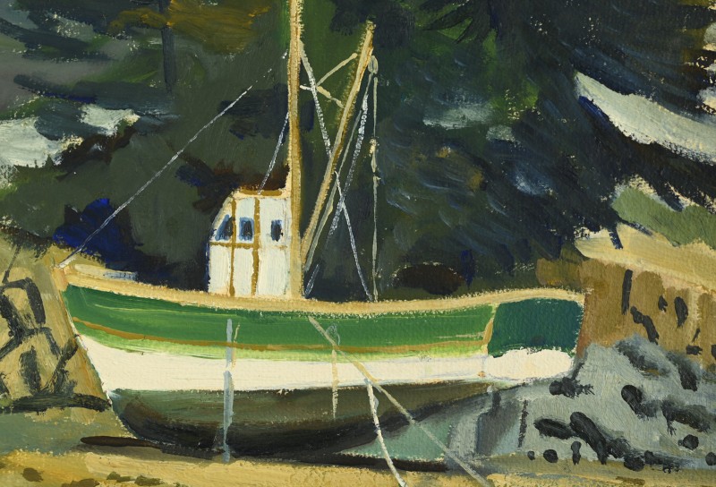 Yves OFFRET (1946 - 2004) : Bateau à marée basse-photo-2