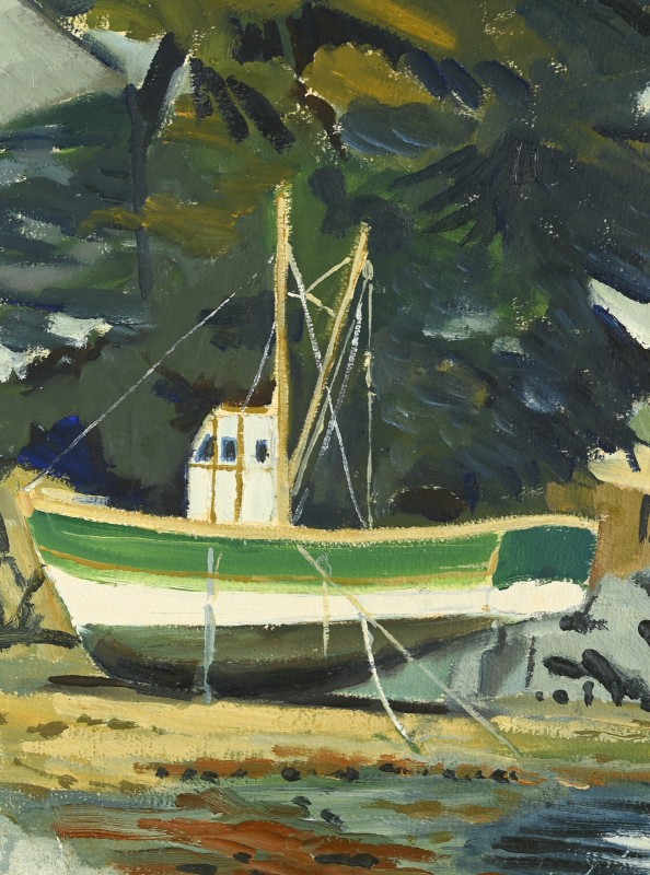 Yves OFFRET (1946 - 2004) : Bateau à marée basse-photo-3